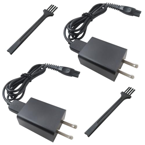 2025 Upgrade 2 Pcs 5V Charger Replacement Compatible for Philips Shaver Series: X3052/91 S7887/82, Replacement Power Cord for Philips Norelco Shaver 2400 USB Charging Cable, Black