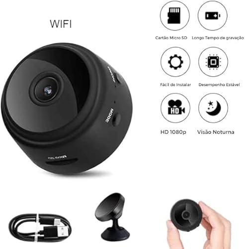 Mini Câmera Espiã Visão Noturna Com Gravador De Voz Wifi