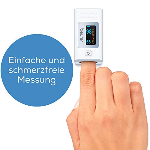 Beurer PO 35 Pulsoximeter, Messung von Sauerstoffsättigung (SpO₂) und Herzfrequenz (Puls),...