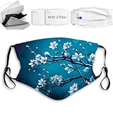 Yioniii Fashion Face mask,Flower Cherry Blossom with Branches Pattern Reusable Face Mask Balaclava Washable Outdoor Nose Mouth Cover for Men Women