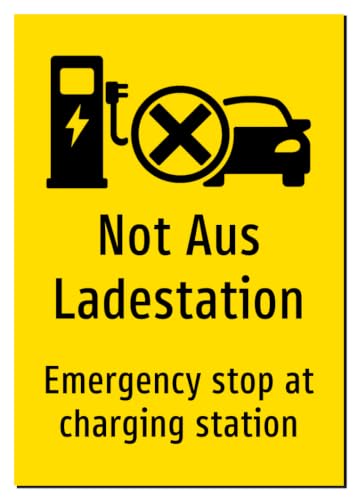 56807-DEEN-S-08 | Not Aus Ladestation Schild Deutsch Englisch
