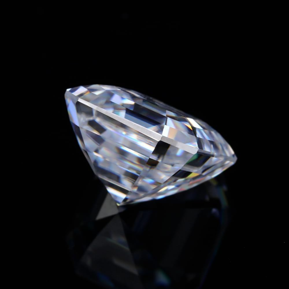 Moissanite Asscher Cut Loose Stone, Lab-Grown Gemstones VVS1 Clarity, For Jewelry Making, Earrings, Necklaces, Bracelets, Rings, Pendants With GRA Certificate