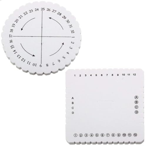 Wxinsheng Disco para Tejer,2 Piezas Placa Trenzada para Tejido Hecho a Mano,Cordón Trenzado,Joyería con Cuentas y Proyectos DIY(Redondo + Cuadrado)