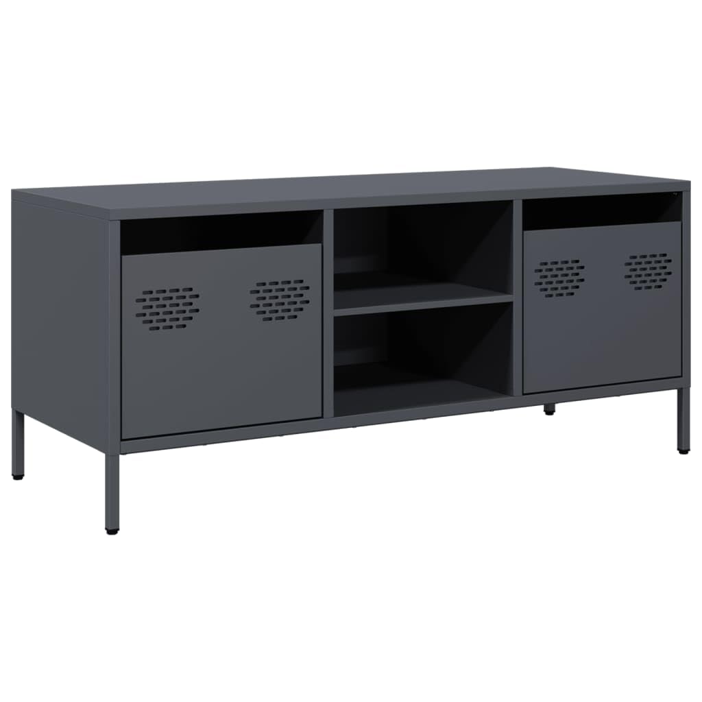 Mobile TV antracite 101,5 x 39 x 43,5 cm in acciaio laminato a