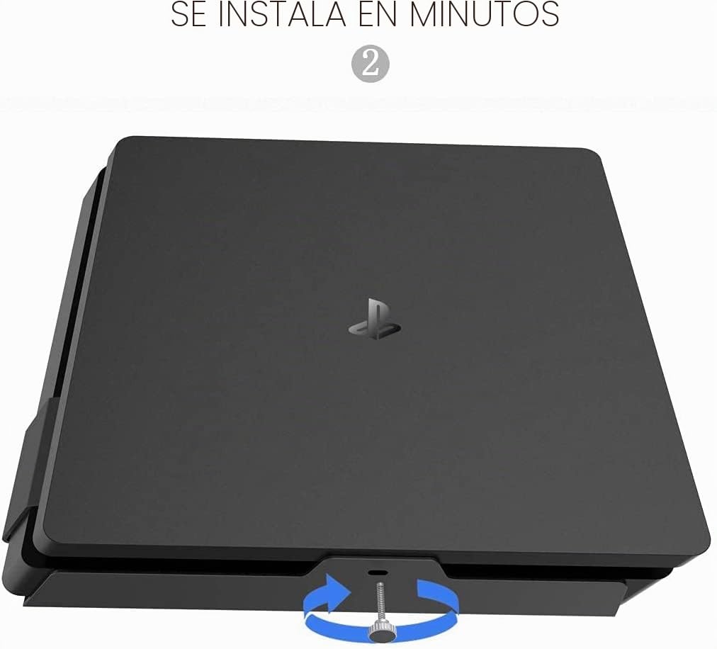 Monzlteck Soporte de Pared para PS-4 Slim, Cerca o detrás de TV, Ahorro de Espacio, Personalizado para Adaptarse Perfectamente a PlayStation4 Slim, fácil de Instalar
