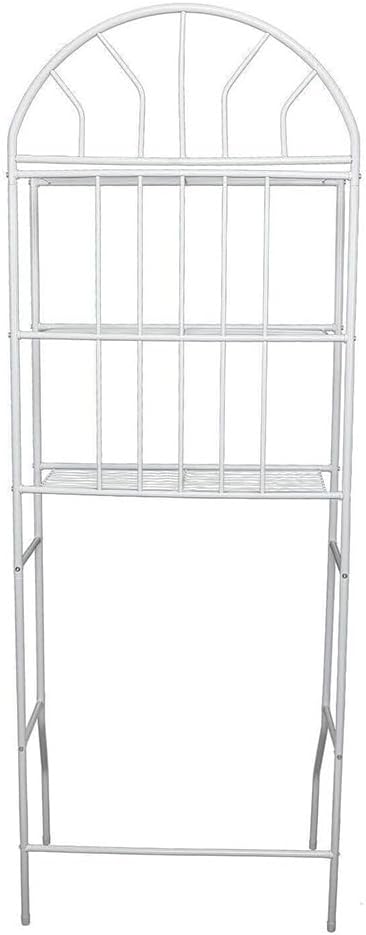 3 Tier Over The Toilet Storage Rack, White Multi-Functional Bathroom Organizer Stand, Metal Shelf Space Saver Rack, Freestanding Above Toilet Rack, Storage Cabinet