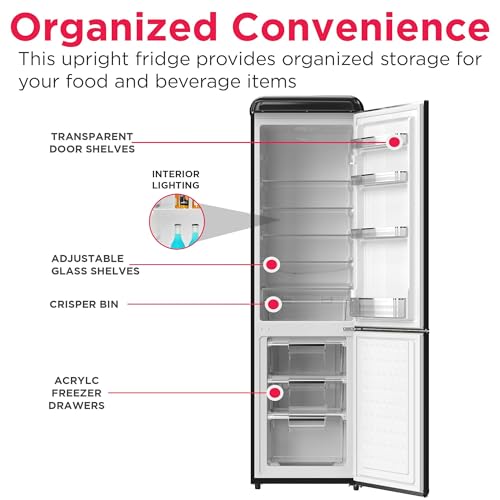 Frigidaire RETRO 9.2 Cubic Foot Fridge with Bottom Mount Freezer, 9.2 cu. ft, BLACK on Fridge.com