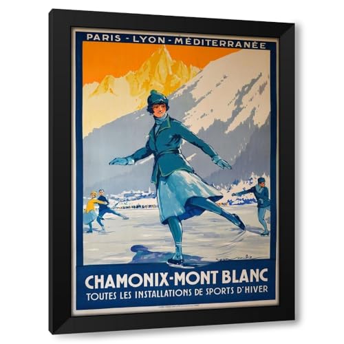 ArtDirect Vintage public domain images the first winter olympics 1924 Custom Framed Art Print Giclee Print or Canvas Options with Various Sizes and Customization by Unknown