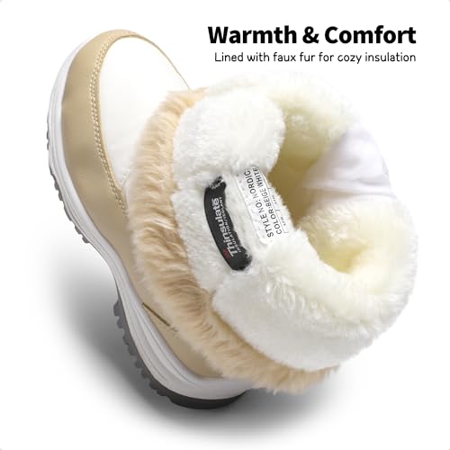 DREAM PAIRS Girls Snow Boots Warm Cozy Anti-Slip Lightweight Mid Calf Faux Fur Lining Winter Shoes for Little/Big Kids4