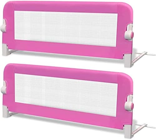 vidaXL Toddler Safety Bed Rail Home Bedroom Baby Kids Nursery Protective Gate Bed Guard Safety Rail with See-through Mesh 150x42cm Pink