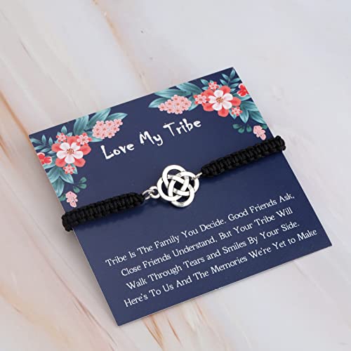 KUIYAI Love My Tribe Gift Knot Charms Bracelet - Friendship & Memorial Graduation Gift for Mom, Dad or Any Special Day3