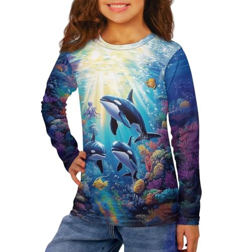 Image of Uourmeti Teens Girls Long Sleeve T Shirts Fall Outfits Boys Active Sportswear Running Tops
