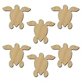 Bessailer Sea Turtle Unfinished Wood Cut Outs 3' Inch 6 Pieces STURT-06 Style #2 CX