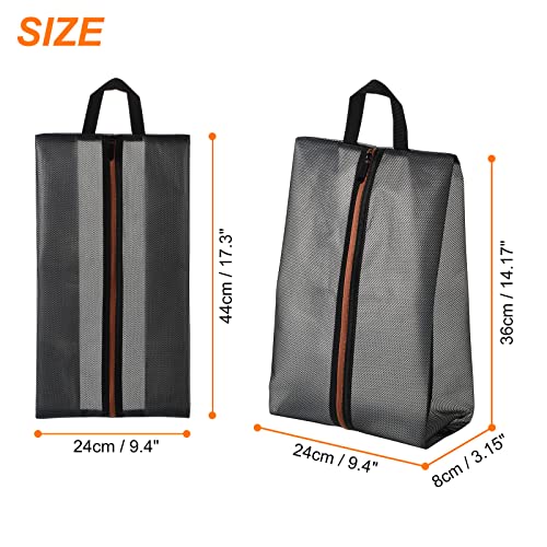 PATIKIL Shoe Bags for Travel XX-Large Durable Waterproof Shoe Bags for Women Men 5 Pack Portable Storage Organizer with Zipper for Outdoor Black (Nylon) - Image 2