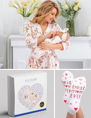 Image of Mommy and Me Robe and Swaddle Set | Maternity Robe Matching Baby Girl, Boy