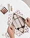 Narwey Large Checkered Travel Toiletry Bag Women Toiletries Bag Pink Makeup Bag Organizer Make up bag Cosmetic Bag Medicine Bag for Girls (Dusty Rose Checkerboard, Large)