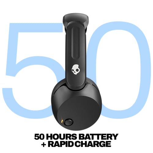 Skullcandy Icon 180 Wireless On-Ear Bluetooth Headphones, Up to 50 Hours Battery, Lightweight and Travel Ready, Secure Fit, Sweat and Water Resistant, Microphone iPhone Android - True Black - Image 3