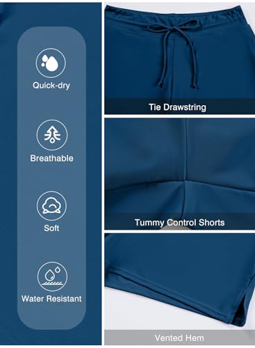 Aleumdr 3" Board Shorts Women's Swimswear Tankini Swim Briefs Swimsuit Bottom Boardshorts Beach Trunks Blue 405 Small