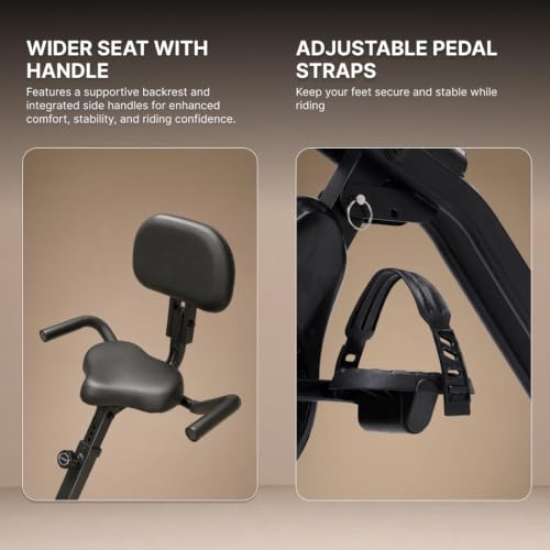 Image of Cult X-Bike with Table | Sturdy & Stable Design | Foldable Exercise Bike for Home | 8-Level Magnetic Resistance | Adjustable Seat & Handle | LCD Display | Laptop & Tablet Desk | 120 kg Capacity