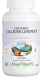Chewable Calcium Complex - 1000 mg Calcium Daily Dietary Supplement with Vitamin D3 (1000 IU) and...