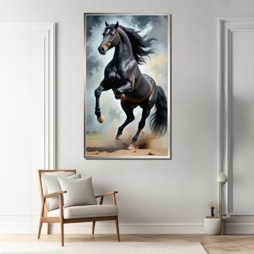 Art mural équestre étalon noir impression sur toile premium - 2