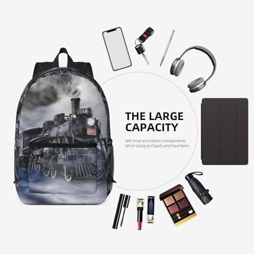 Sac à dos d'école train à vapeur EdWal léger noir pour élève - 7