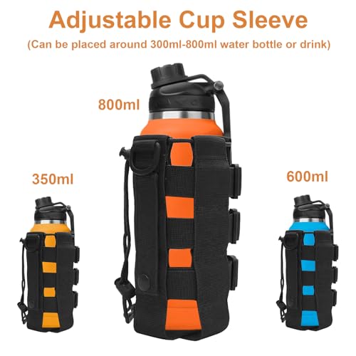 Hugfads Taktischer Flaschenhalter aus 1000D Nylon für Militär, Camping und Wandern - Robuster Wasserflaschenhalter mit Molle-System – Bild 4