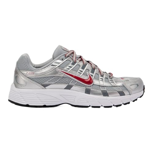 Nike P-6000 (GS) in Metallic Silver/Gym Red-Flt Silver