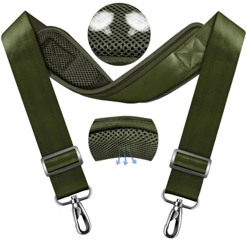 Image of ZINZ 79.5 inch Universal Strap with Ultra-Thick Fixed Breathable Pad - Adjustable Heavy-Duty Shoulder Strap for Laptop, Crossbody, Luggage, Gym, Camera Bag and More,Army Green