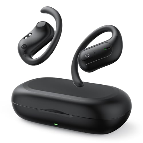 fojep Open Ear Earbuds, Bluetooth Earbuds 5.3, Deep Bass, Open Fit, 50 Hours Playtime, Digital Display Charging Case, Bone Conduction Bluetooth Headphones for Running, Cycling, Walking,Workout
