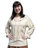  Leonardo Carbone Mittelalter Marktbluse - Damen Thora S/Natur