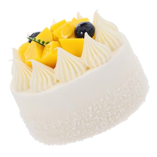 DOITOOL Simulación Pastel Artificial Realista de Decoración de Cumpleaños Modelo de Tarta Mango para Exhibición y Fotografía Adorno para Mesa y