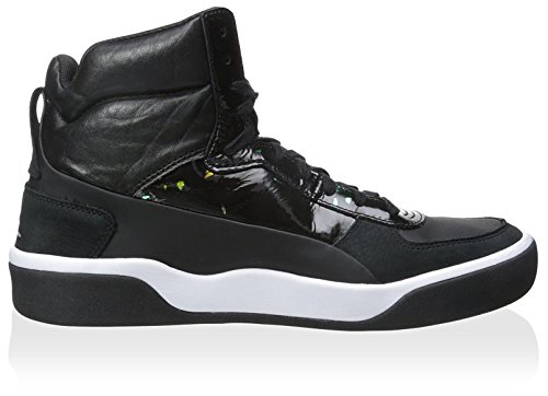 PUMA PUMA Men's Mcq Brace Mid Sneaker, Black/Black/Flame Scarlet, 8.5 M US