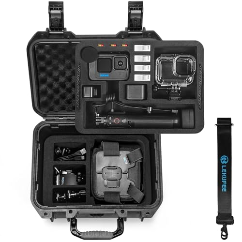 Lekufee Étui Rigide étanche pour Gopro Hero 13 Black/12/11/10/9/8,Gopro Volta,Module médias,Creator Edition,Caméra d'action étanche et Accessoires...
