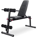 Hantelbank klappbar multifunktional Sit Up Bank Flachbank Bauchtrainer bis 180kg belastbar wasserabweisend 5-fach verstellbare Rückenlehne