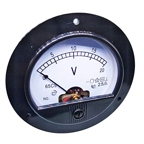 DC 0~20V Round Analog Volt Pointer Needle Panel Meter Voltmeter