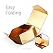 PACKHOME Gift Box 9x6.5x3.8 Inches, Rectangle Collapsible Box with Magnetic Lid for Gift Packaging (Glossy Gold)