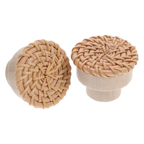 CORHAD Pomos de Madera Creativos para Cajones de Tocador y Armarios de Ratán, Prácticos y Decorativos, 2 Piezas para Dormitorio Infantil o Estudio
