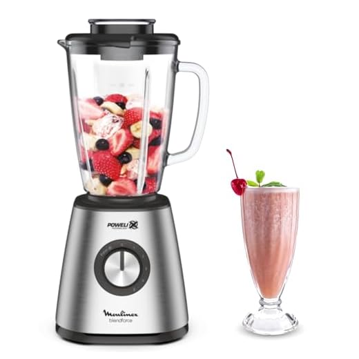 Moulinex Batidora de vaso Blendforce Cristal LM439D - Batidora vaso de cristal 800 W, 6 cuchillas con función pica hielos, 5 velocidades, limpieza fácil y jarra de cristal termoresistente de 1.25 L