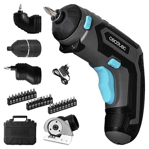 Cecotec Destornillador a Batería Compacto PowerGyro 3500 Total Set. 4V 1500mAh, Incluye 4 Cabezales Intercambiables, 200rpm, Torque 6Nm con 10 Posiciones, Luz LED, Diseño Ergonómico, Maletín Incluido