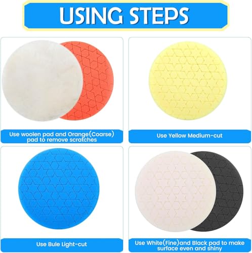 IPELY 6 Inch Buffing Pads