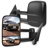 SCITOO Towing Mirrors Compatible fit for 2007-2014 Chevy GMC Silverado Suburban Towing Door Side Mirrors Pair Set Mirrors (07-14 Power Heated)