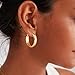 Gacimy 14K Gold Plated Hoop Earrings for Women 14k Real Gold Plated, 5mm Thick Medium Hoops Earrings for Women 25mm