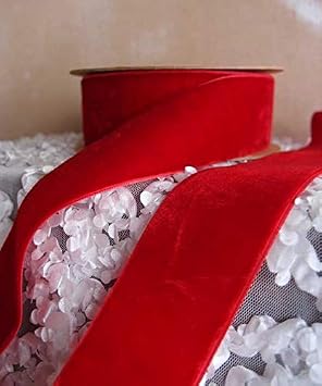 Rich Red Velvet Ribbon from Factory Direct Craft- Ribbon for Christmas Valentines Day Weddings and Other Holidays