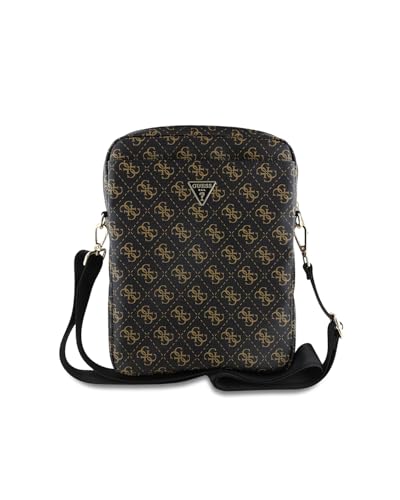 Image of CG MOBILE GUESS Tablet Crossbody Bag Official Licensed PU Leather with 4G Print, Triangle Metal Logo, Lightweight Sling Pouch for Tablets up to 10-Inch, Shoulder & Travel Bag for Unisex - Black