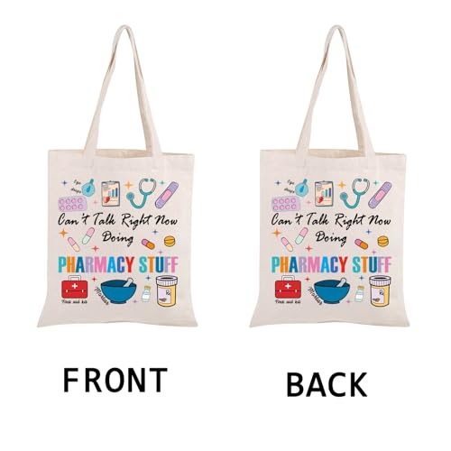 PWHAOO Pharmacist RX Tote Bag Can’t Talk Right Now Doing Pharmacy Stuff Tote Bag Pharmacy Technician Gift3