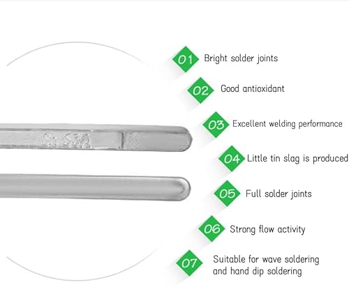 300–400 g Zinn-Metallstab, 63 A hochreiner Sn-Stab, antioxidativer Stannum-Schweißbarren 183 ℃ zum Löten elektronischer Schweißnähte, Herstellung von Utensilien und Kunsthandwerk