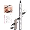 Eyebrow Pen,MoonKong 4 Point Eyebrow Pencil Waterproof Eye Brown Makeup,Eyebrow Kits with 3 Eyebrow Stencils,1 Brow Razor(1# Dark Brown/Chestnut)