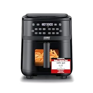 CASO AirFry & Steam 700 - Heißluftfritteuse und Dampfgarer - Testurteil: Sehr Gut, extra großes Korbvolumen 7 Liter, Dampfgarer & Airfryer, Fritteuse ohne Öl/Fett, Schwarz