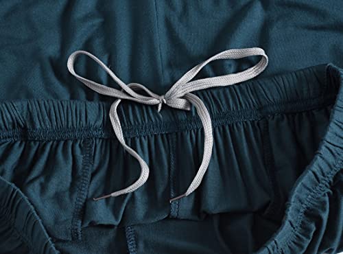 Image of JINSHI Men's Pajama Shorts Soft Comfortable Lightweight Elastic Drawstring Men Lounge Sleep Shorts with Pockets